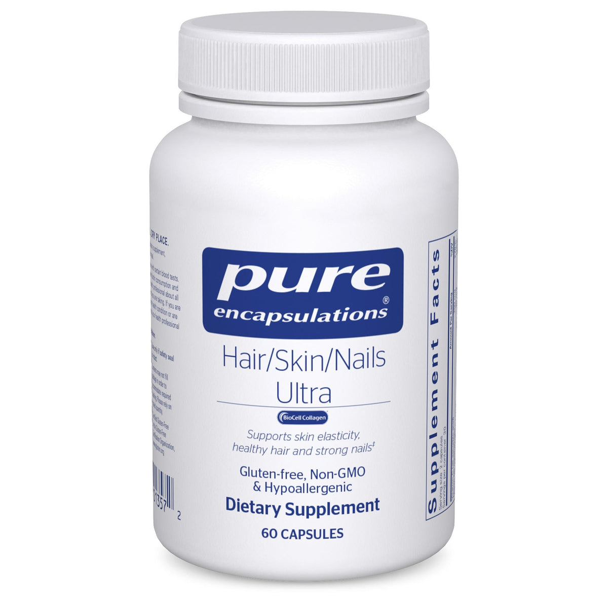 Pure Encapsulations Ultra Advanced Beauty bottle shows formula for healthier hair