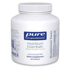 Pure Encapsulations Heartburn Essentials bottle pour for daily digestive support.
