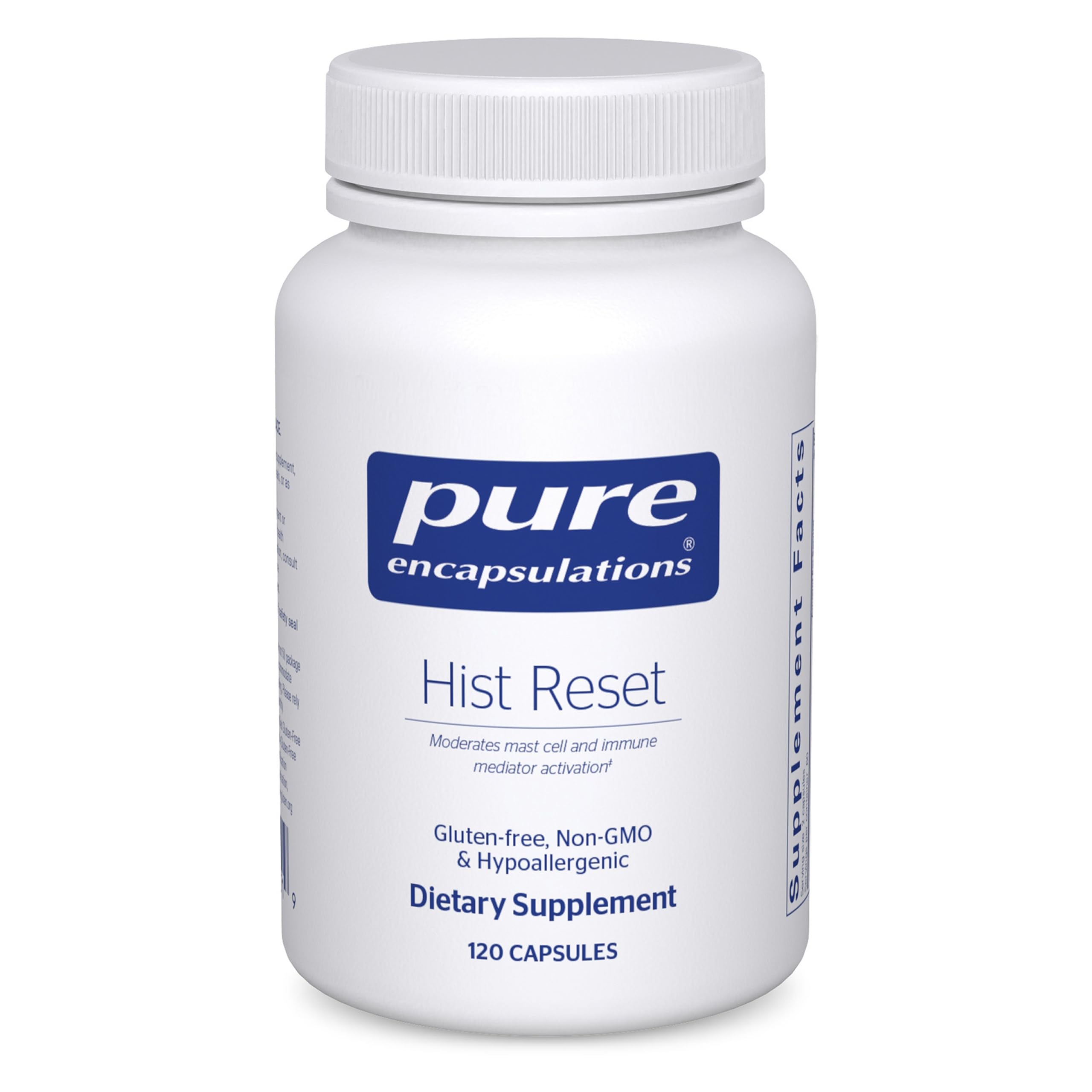 Pure Encapsulations Hist Reset bottle highlights nasal and respiratory support.