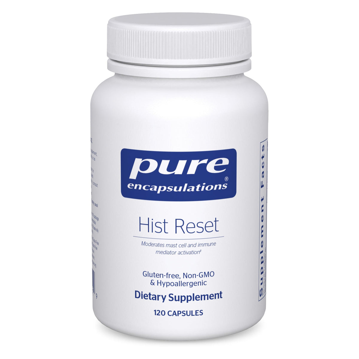 Pure Encapsulations Hist Reset bottle highlights nasal and respiratory support.