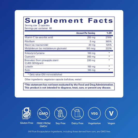 Pure Encapsulations Hist Reset tablets shown for immune and histamine support.