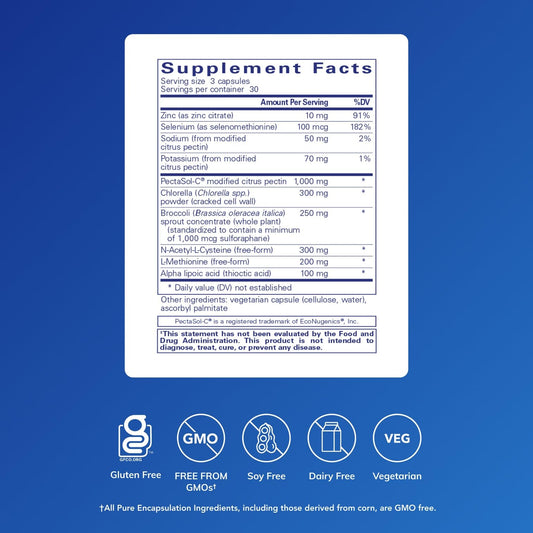 Pure Encapsulations HM Complex capsules highlighting premium purity and safety.
