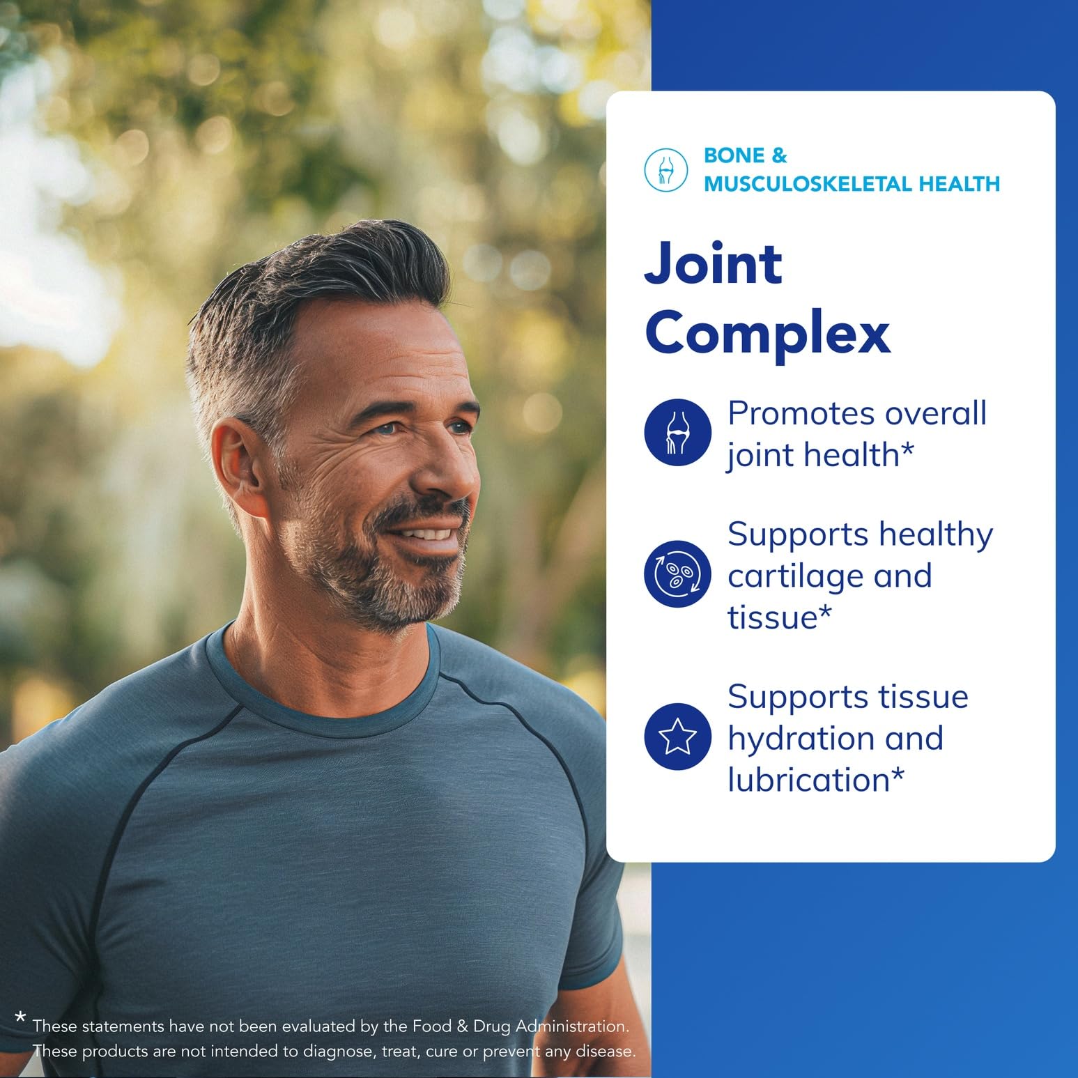 Close-up of Joint Complex label highlighting pure ingredients and allergen-free formulation.