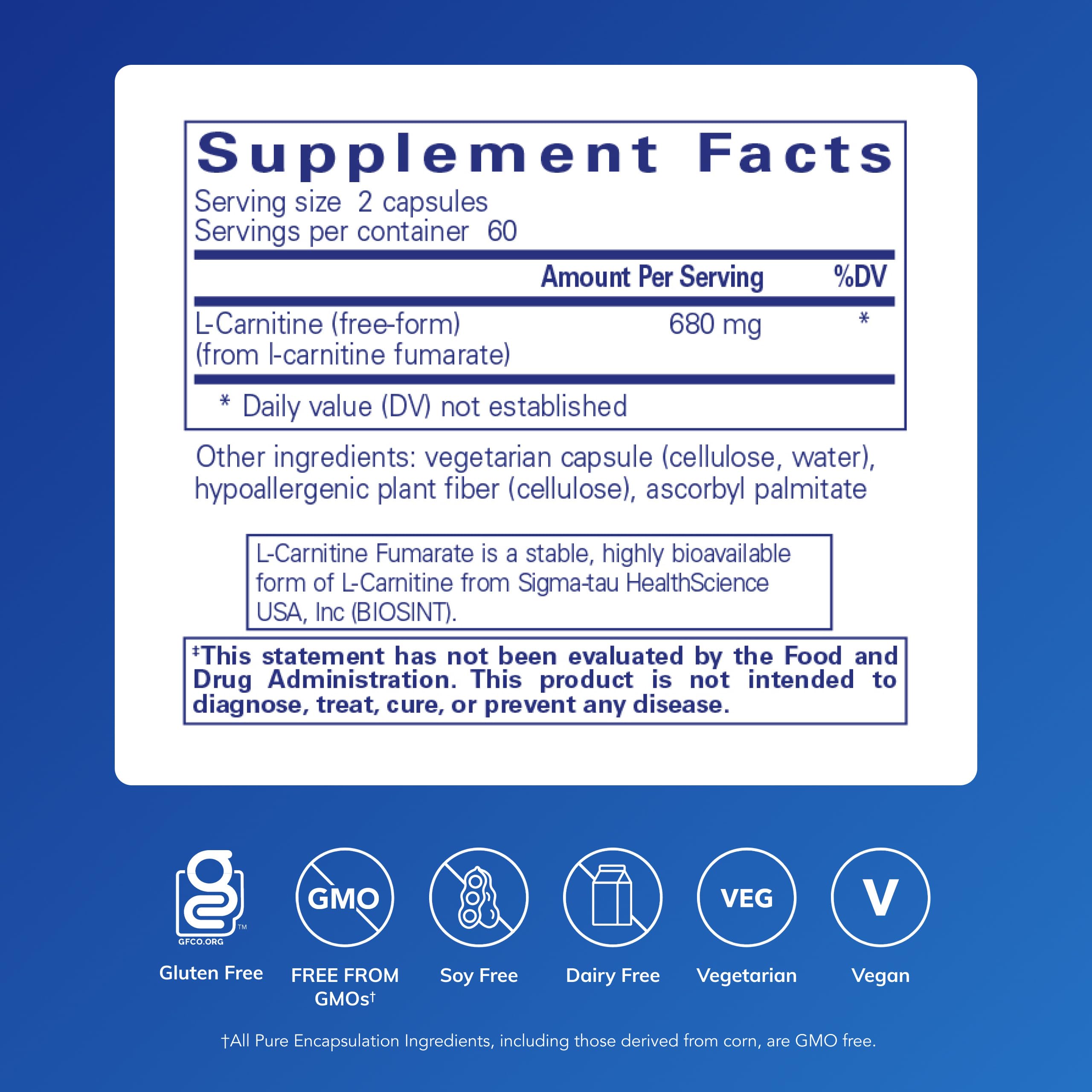 Label close-up highlights allergen-free formula and trusted purity