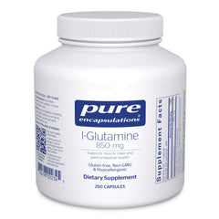 Pure Encapsulations L-Glutamine 850 mg bottle supports gut lining health