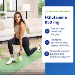 Label design of Pure Encapsulations L-Glutamine emphasizes purity and allergen-free formulation.