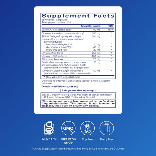 Pure Encapsulations Ligament Restore capsules close-up for healthy tendons