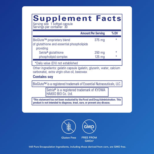 Pure Encapsulations Liposomal Glutathione softgels for convenient daily use