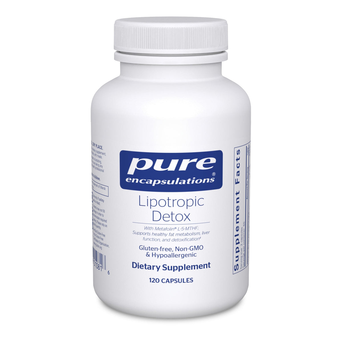 Pure Encapsulations Lipotropic Detox bottle front signaling detox support for liver health
