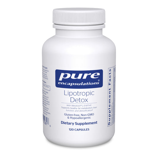 Pure Encapsulations Lipotropic Detox bottle front signaling detox support for liver health