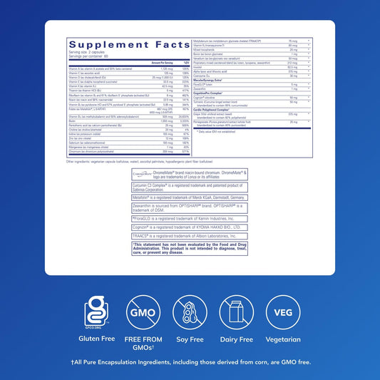 Pure Encapsulations Longevity Nutrients capsules enabling simple daily intake.