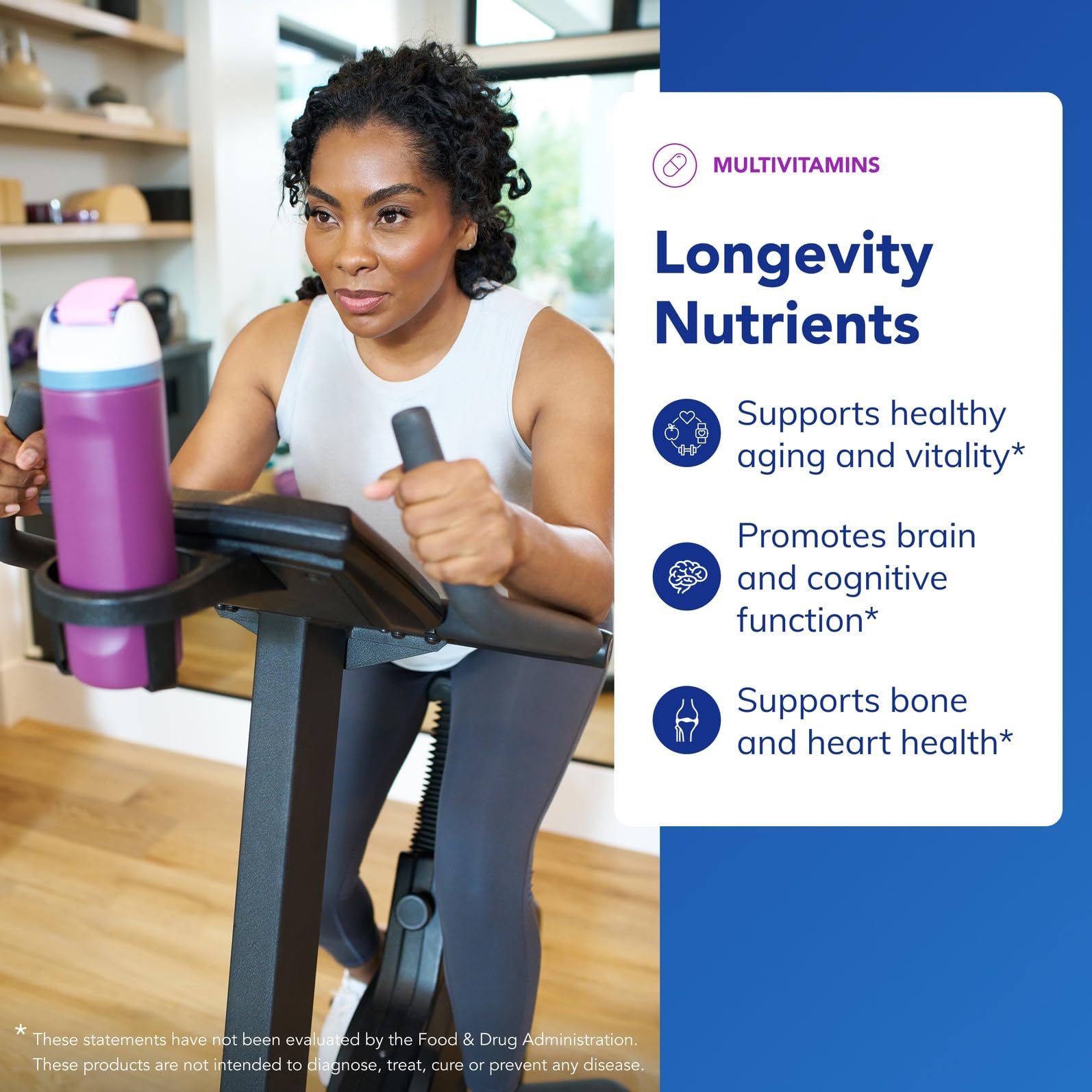 Longevity Nutrients label closeup highlighting allergen-free, pure quality formulation