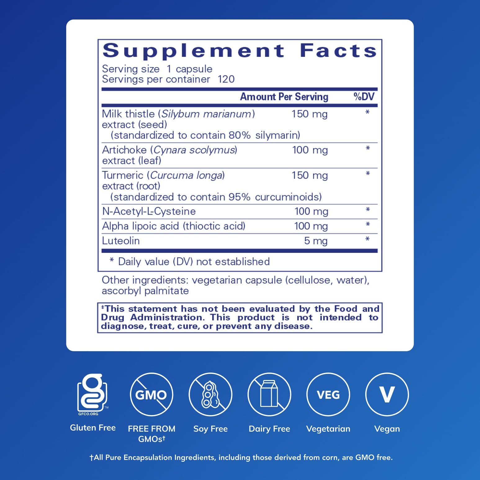 Pure Encapsulations LVR Formula capsules close-up, showcasing an easy-to-swallow supplement form.
