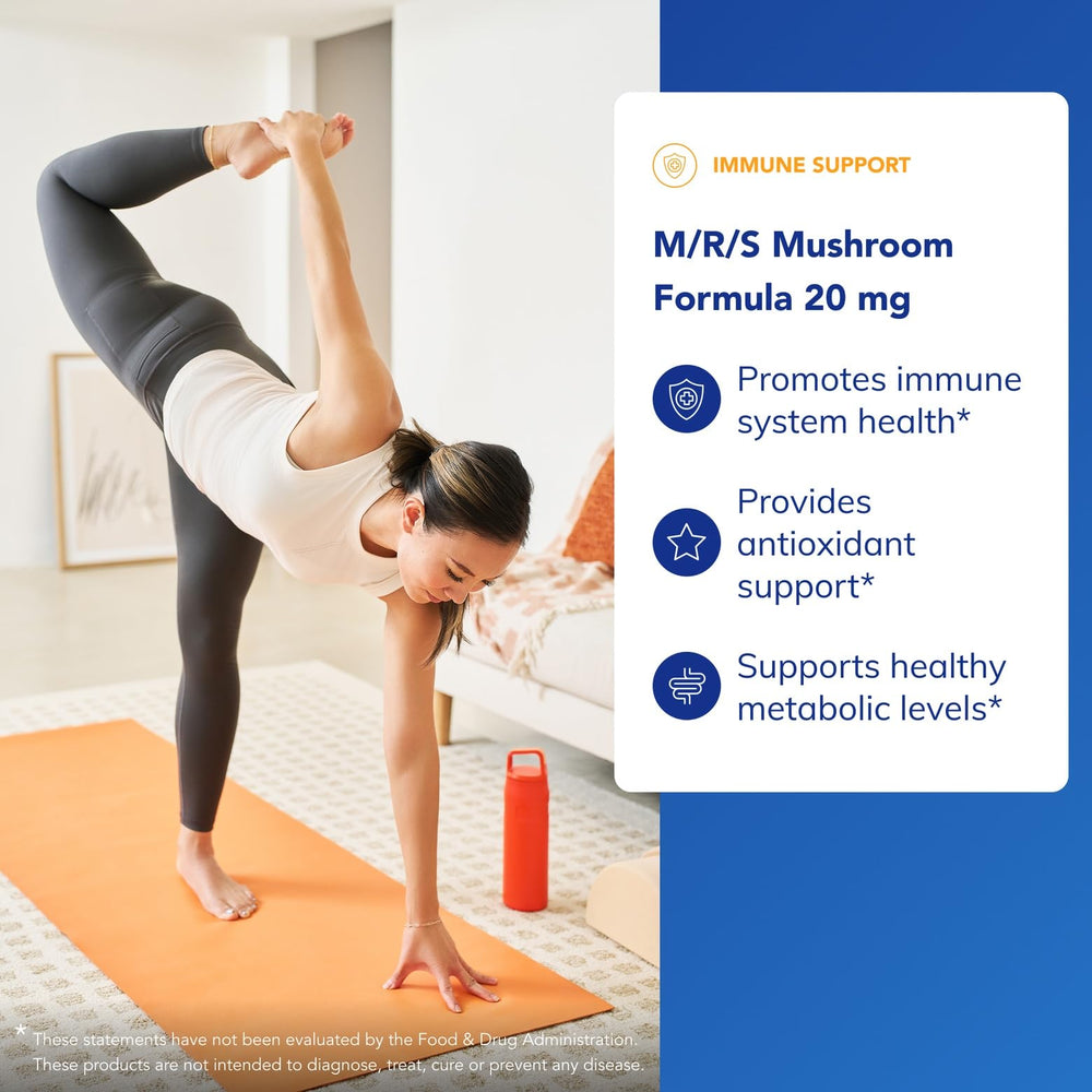 Maitake, reishi, shiitake capsules for convenient daily supplementation