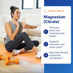 Pure Encapsulations Magnesium Citrate label highlights purity and allergen-free formulation.
