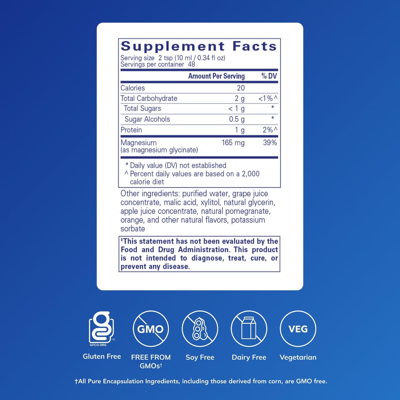 Pouring Pure Encapsulations Magnesium Glycinate Liquid for easy daily dosing.