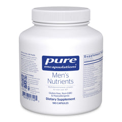Pure Encapsulations Men's Nutrients bottle front, energy support for men over 40.