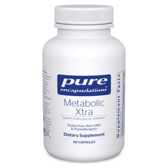 Pure Encapsulations Metabolic Xtra bottle front view for daily carbohydrate support