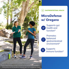 MicroDefense oregano capsules ready for daily GI wellness.