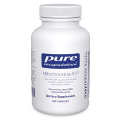 Pure Encapsulations Mitochondria-ATP bottle shown to support cellular energy.