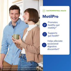 MotilPro capsules on white surface suggesting reliable digestive support
