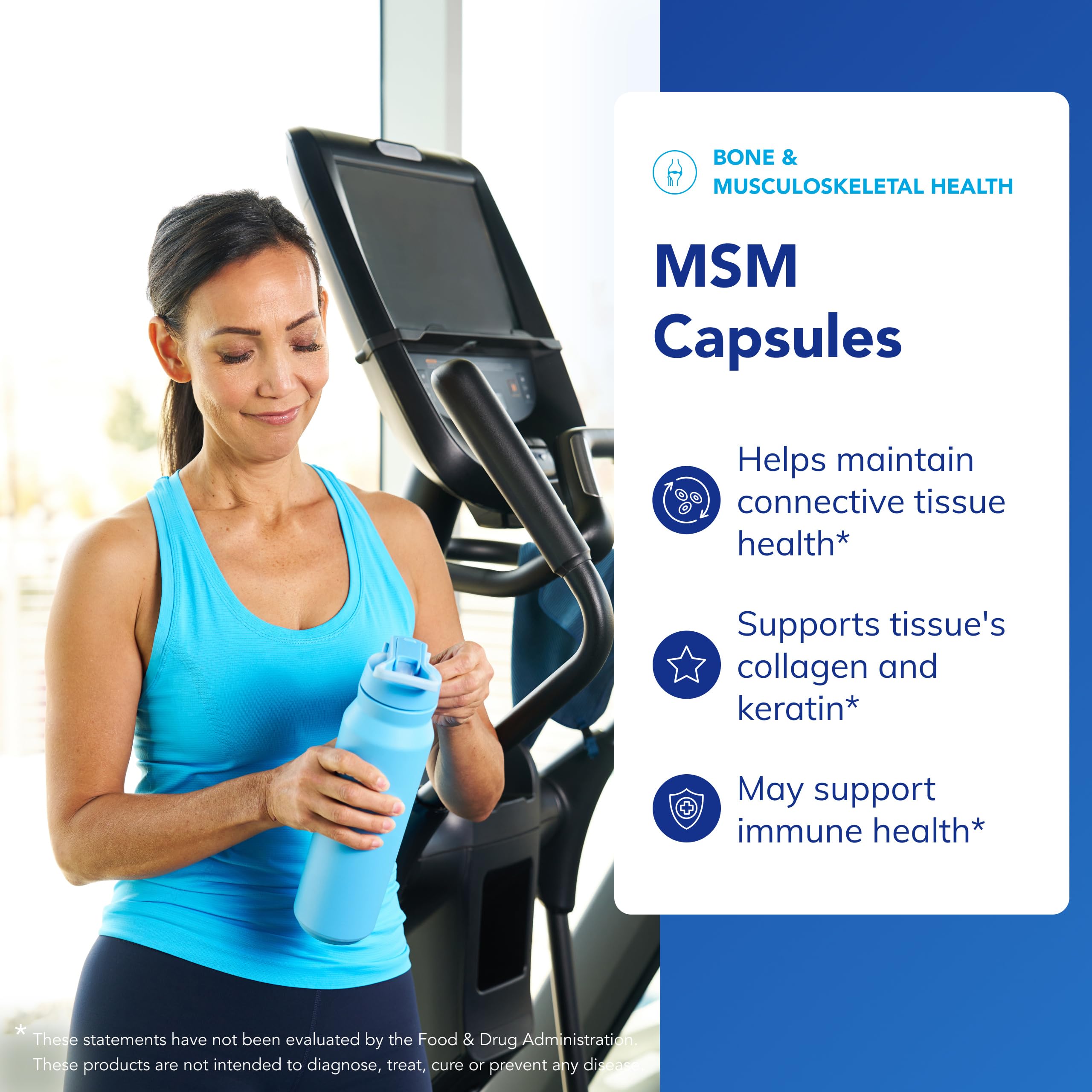 Hands holding Pure Encapsulations MSM bottle for easy daily routine.
