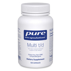 Pure Encapsulations Multi T/D bottle illustrating daily wellness support.