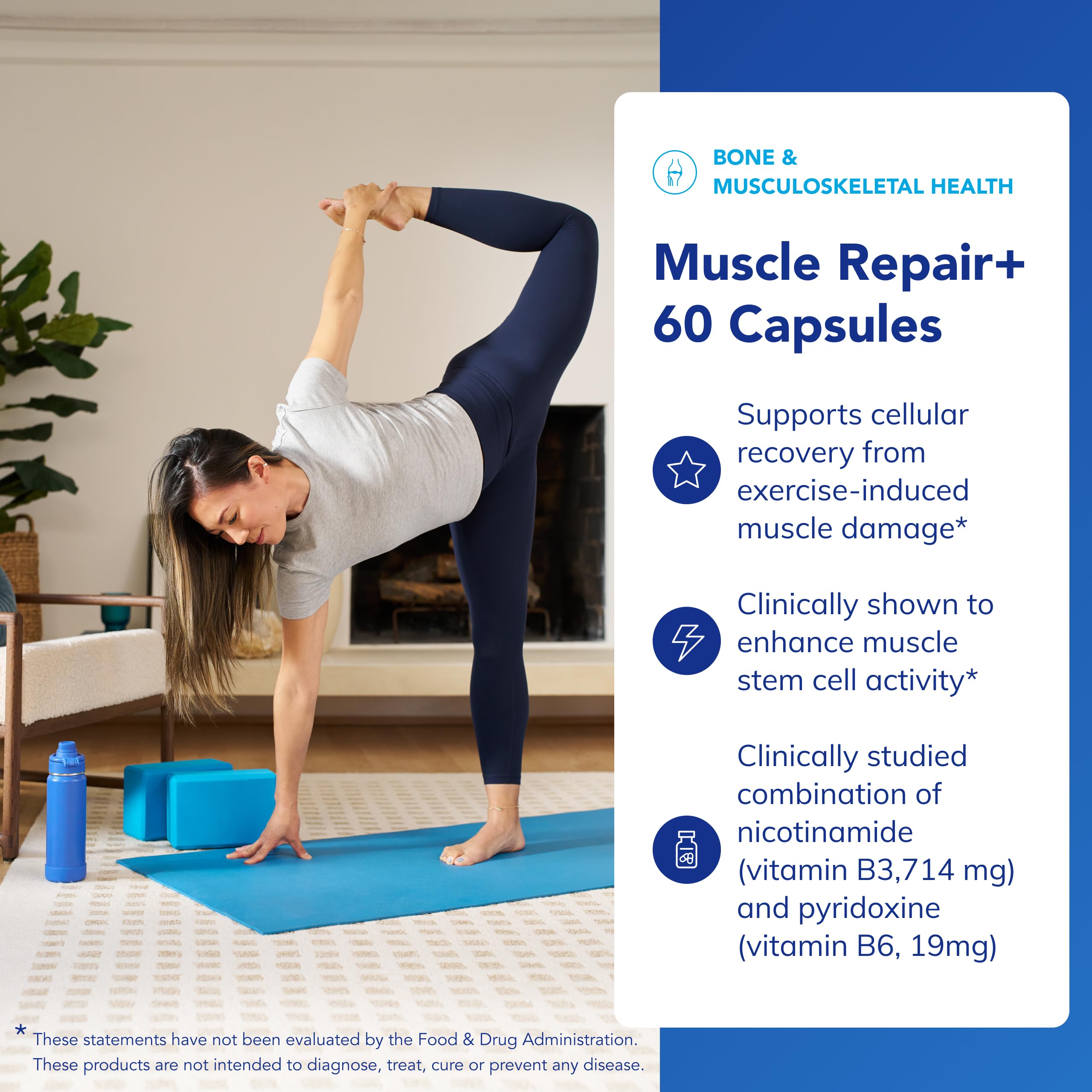 Label for Pure Encapsulations Muscle Repair+ shows ingredients and dosage.