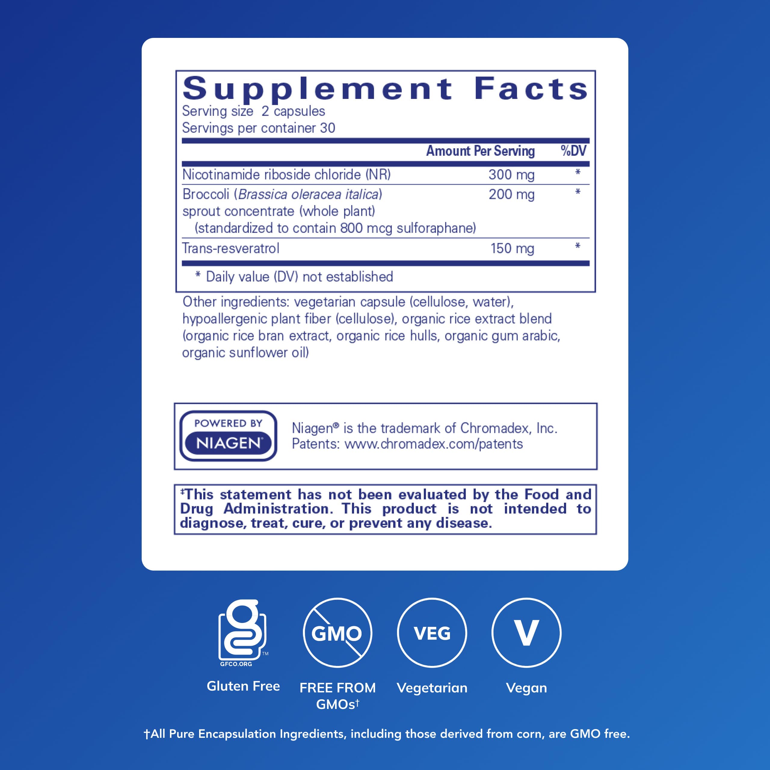 NR Longevity capsules close-up showing compact pills for NAD benefits
