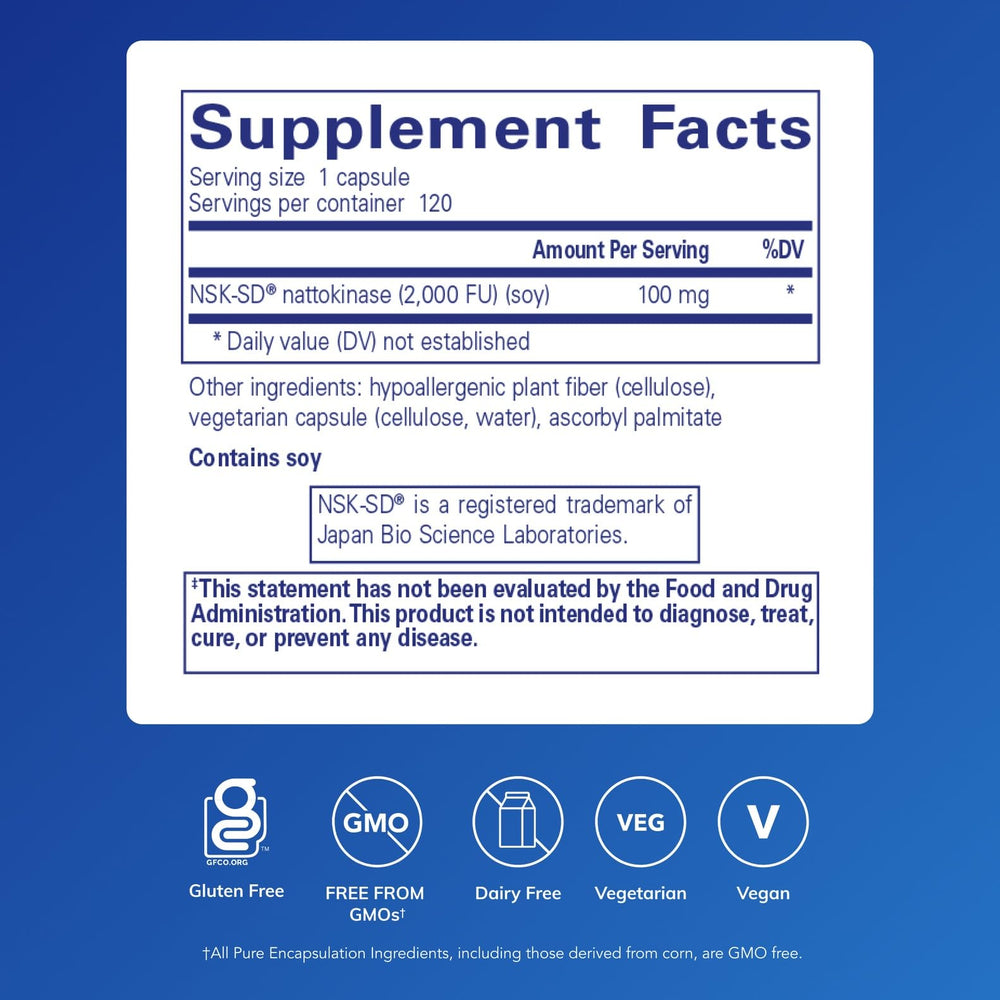 NSK-SD capsules shown, easy-to-swallow daily supplement.