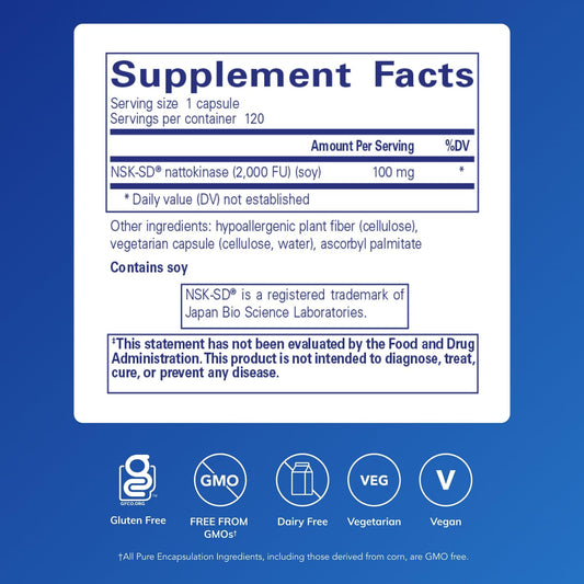 NSK-SD capsules shown, easy-to-swallow daily supplement.