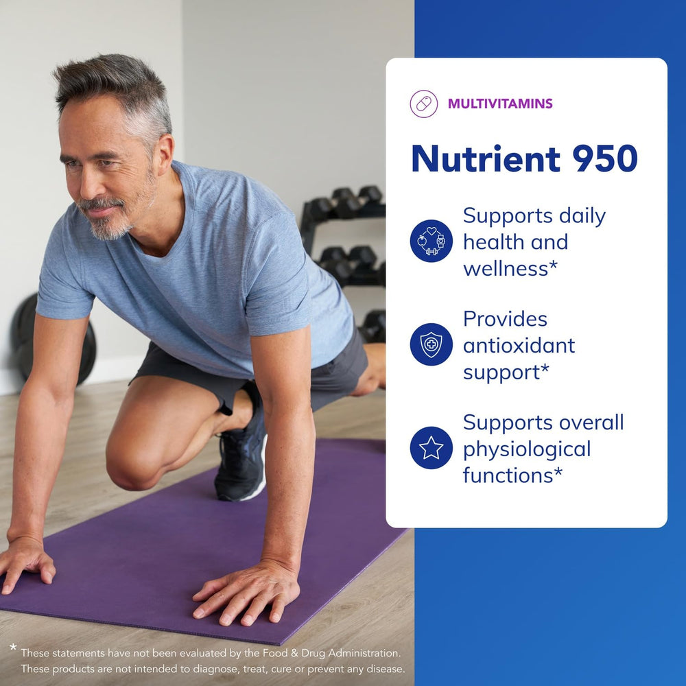 Pure Encapsulations Nutrient 950 label image communicates complete formula with Metafolin L-5-MTHF.
