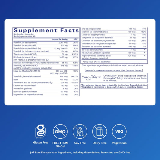 Pure Encapsulations Nutrient 950 tablets side view for easy dosing