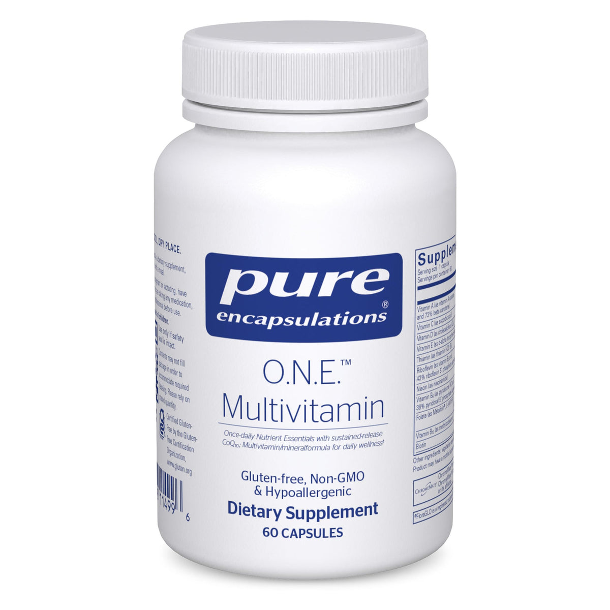 Pure Encapsulations O.N.E. Multivitamin bottle front for daily wellness support.