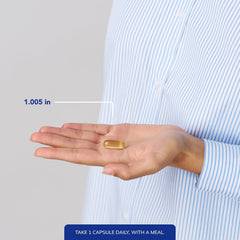 Pure Encapsulations O.N.E. Omega softgel in hand; easy swallow in daily routines.