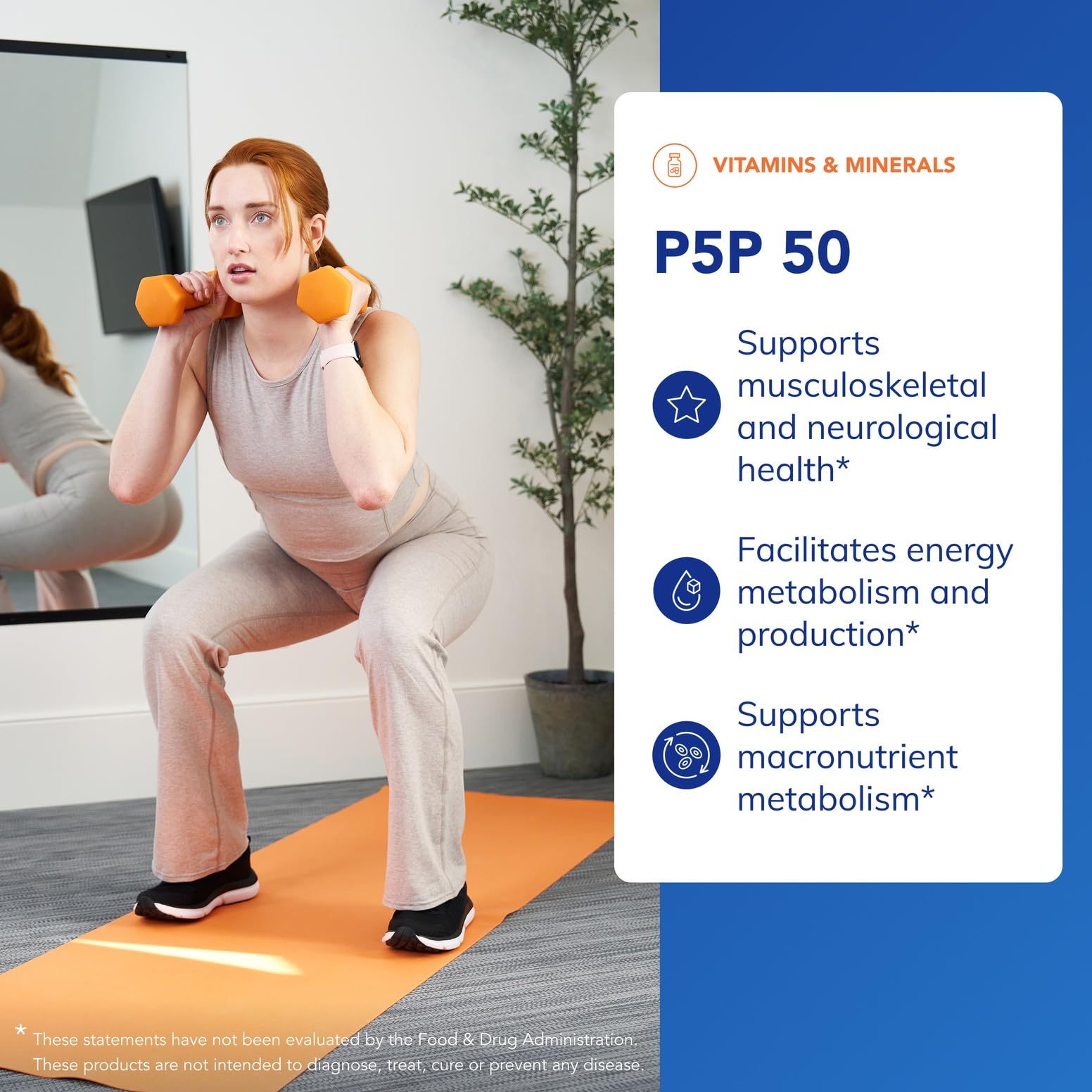 Pure Encapsulations P5P 50 image with gluten-free icon and capsules.