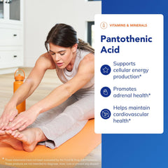 Pure Encapsulations Pantothenic Acid label emphasizes purity and allergen-free formulation.