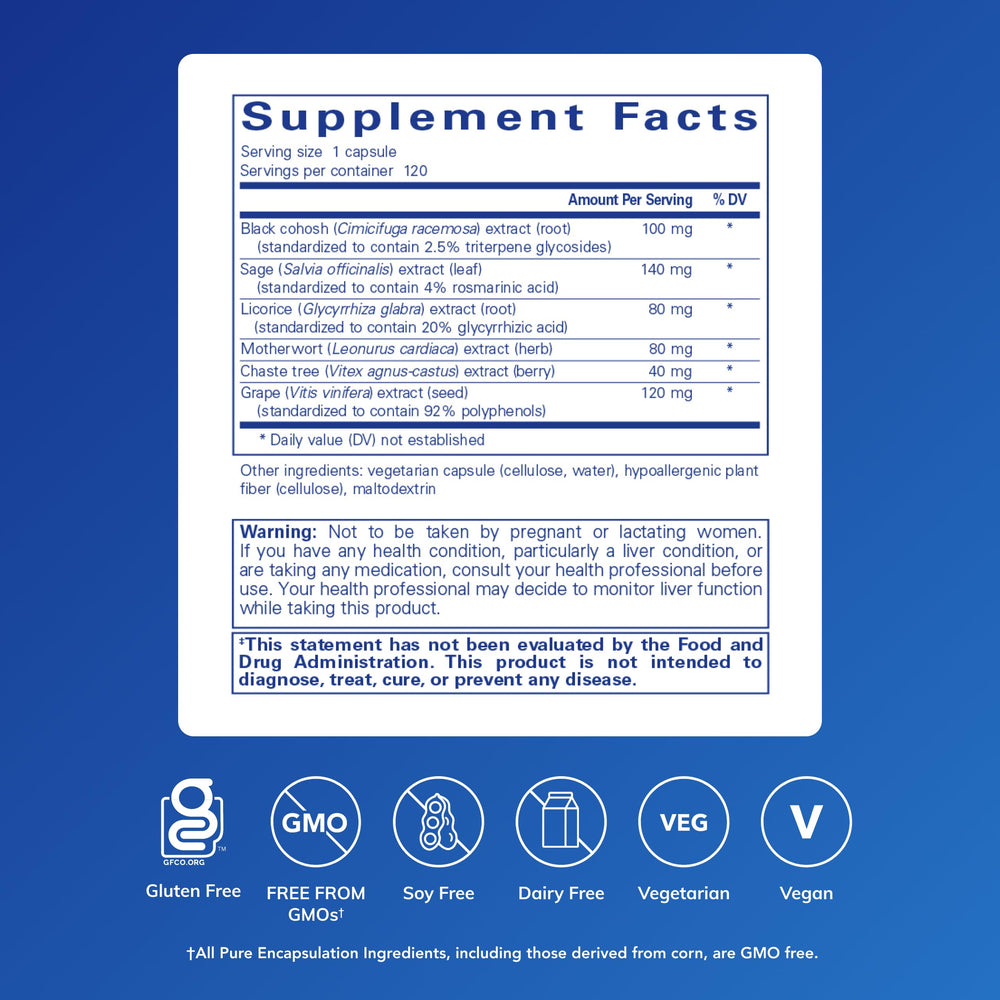 PhytoBalance II label closeup highlighting herbal blend for hormonal support.