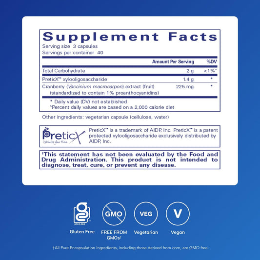 Pure Encapsulations Poly-Prebiotic capsules close-up showing easy daily use.