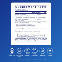 Pure Encapsulations Pomegranate Plus capsules close-up for convenient daily antioxidant intake.