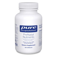 Pure Encapsulations Prenatal Nutrients bottle for comprehensive pregnancy nutrition.