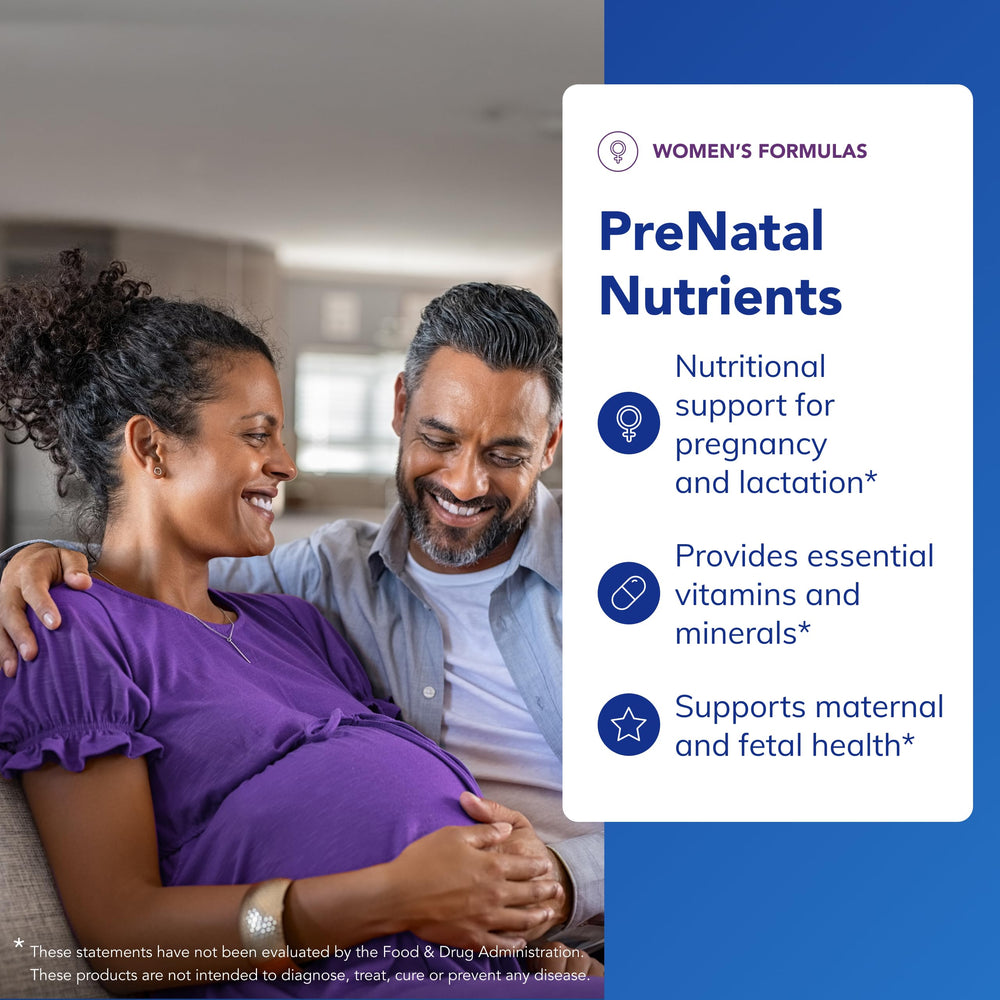 Pure Encapsulations PreNatal Nutrients label back revealing ingredient transparency for pregnancy.