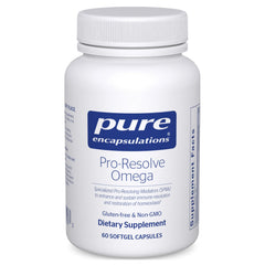 Pure Encapsulations Pro-Resolve Omega bottle front with capsules for daily immune and heart support