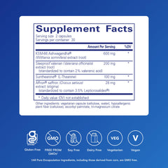 Pure Sleep capsules closeup highlighting melatonin-free formula for relaxation