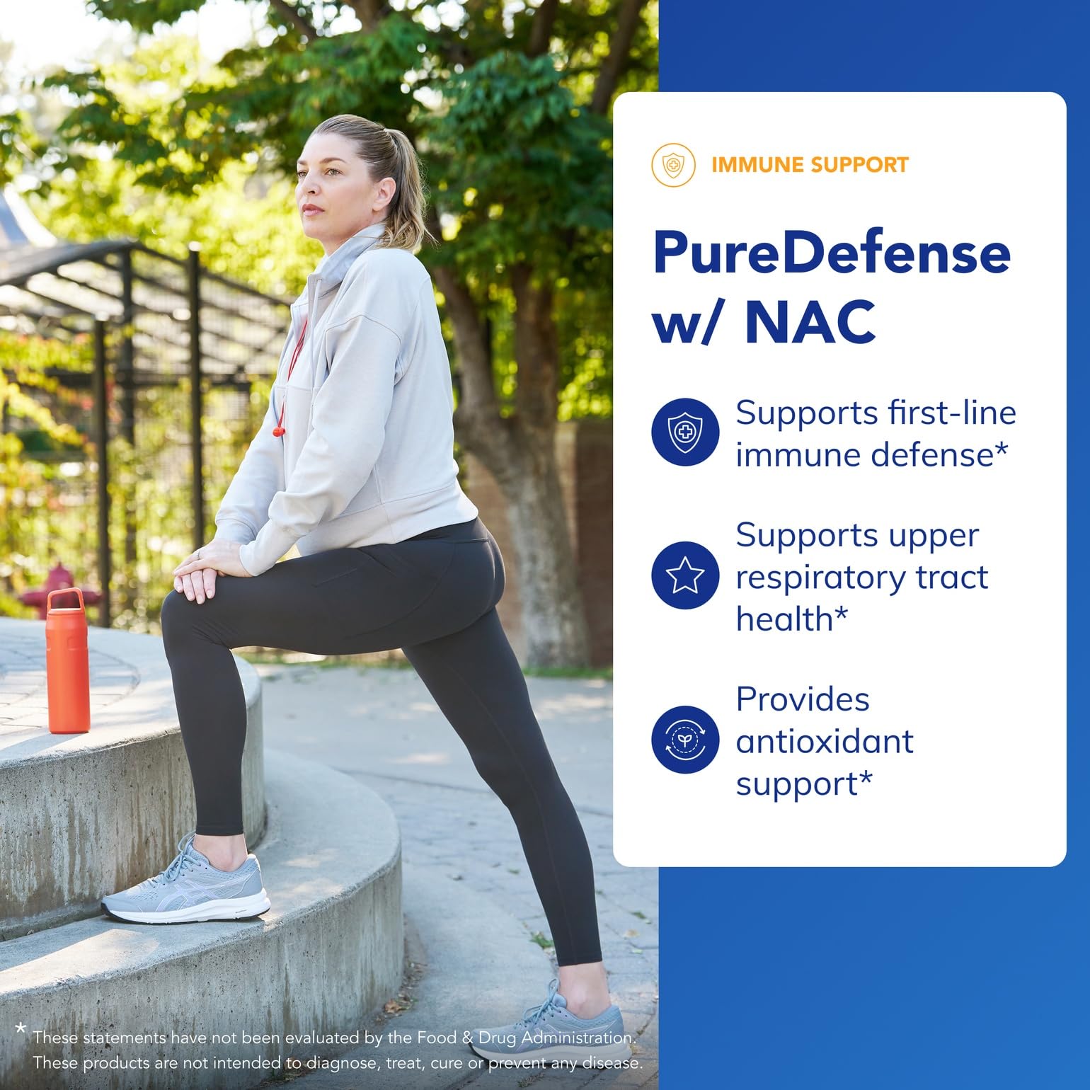 PureEncapsulations PureDefense NAC label closeup—emphasizes potency and blend of NAC, elderberry, and quercetin.