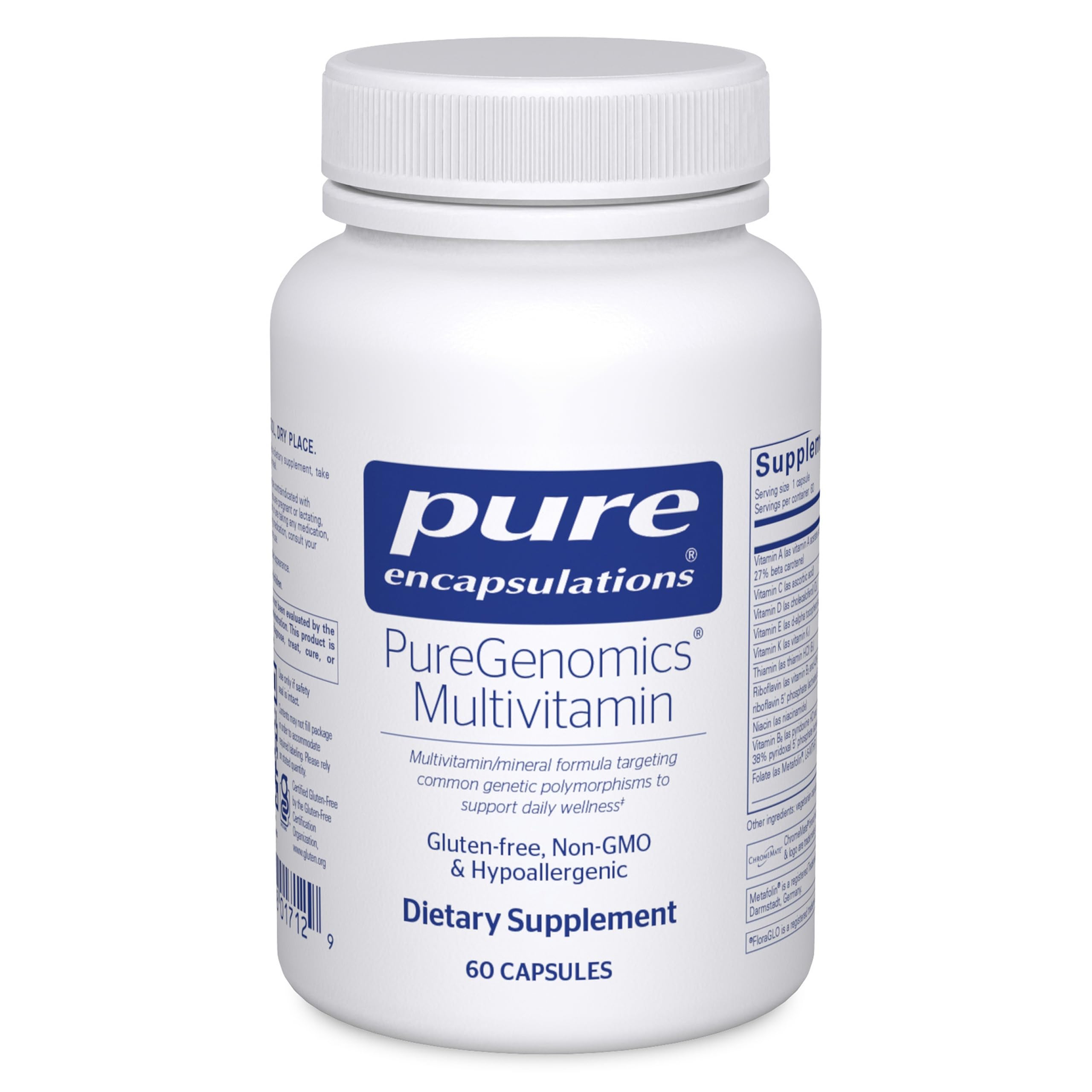 PureGenomics Multivitamin bottle front for daily nutrient support