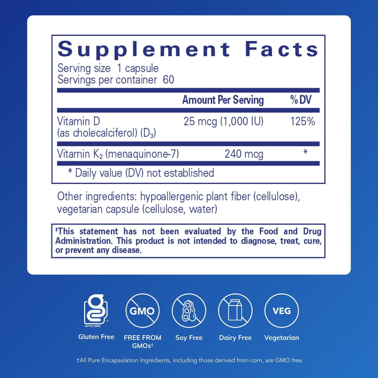 Close-up of PureHeart K2D capsules highlighting vitamin K2 and D3.