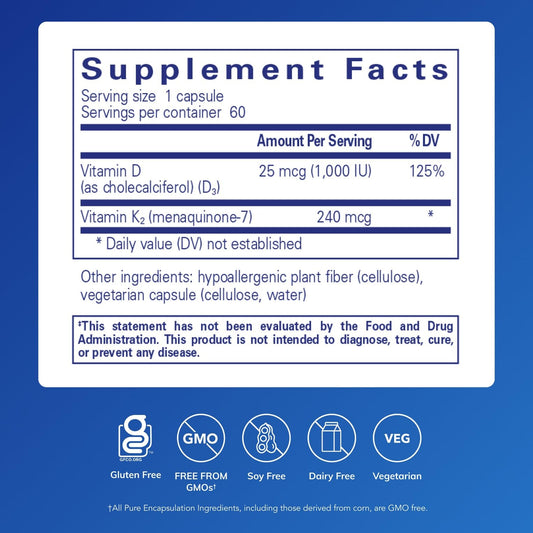 Close-up of PureHeart K2D capsules highlighting vitamin K2 and D3.