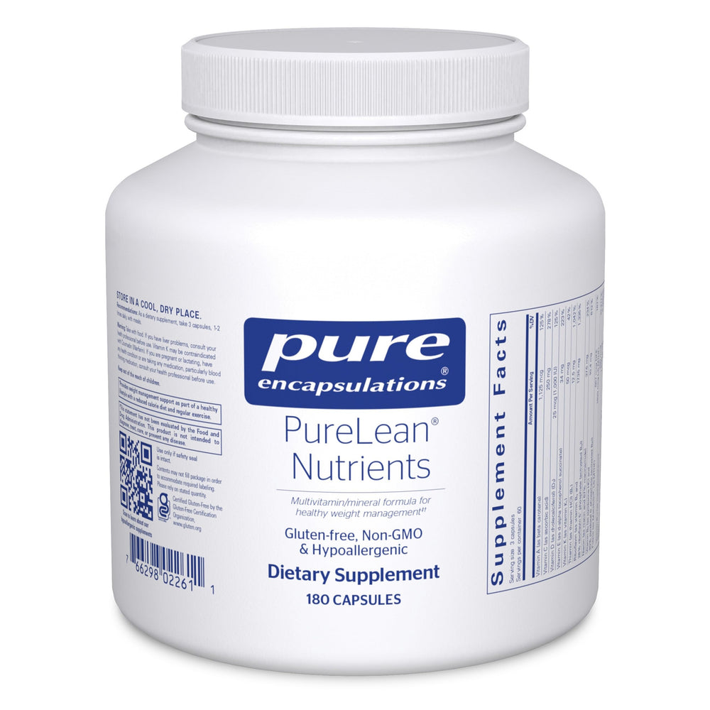 Pure Encapsulations PureLean Nutrients bottle front view for daily metabolic support.
