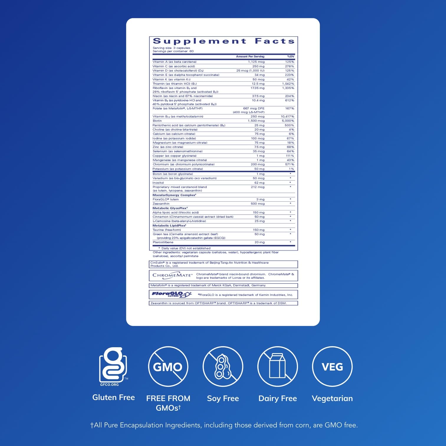 Pure Encapsulations PureLean Nutrients label closeup highlighting ingredients for metabolic support.